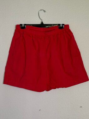 Vintage 90s BYE-BYE Red Paint Splatter Distressed Shorts - Size L